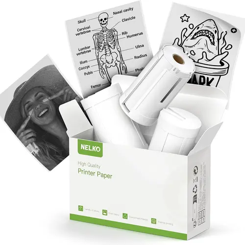 Nelko BPA-Free Thermal Sticker Labels, Self-Adhesive for PM230 Mini Sticker Printer with Great Compatibility, 54mmx3.5m, 3 Rolls for Room Decoration & DIY Users