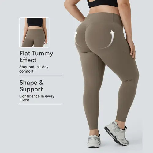 Halara UltraSculpt™ High Waisted Scrunch Butt Lifting Tummy Control Pocket Shaping Training Plus Size Leggings