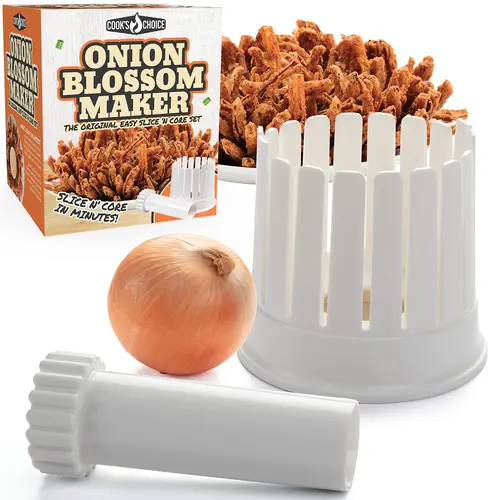 Cook's Choice Onion Blossom Maker Set by Cook's Choice- All-in-One Blooming Onion Set with Corer and Knife Guide Kitchen Sink Strainer