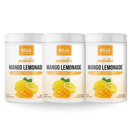 3 Pack Bella All Natural Probiotics Mango Iced Lemonade