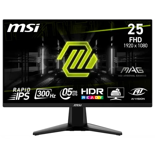 MSI 25" 300 Hz Rapid IPS FHD Monitor 0.5ms Adaptive Sync 1920 x 1080 MAG 255XF