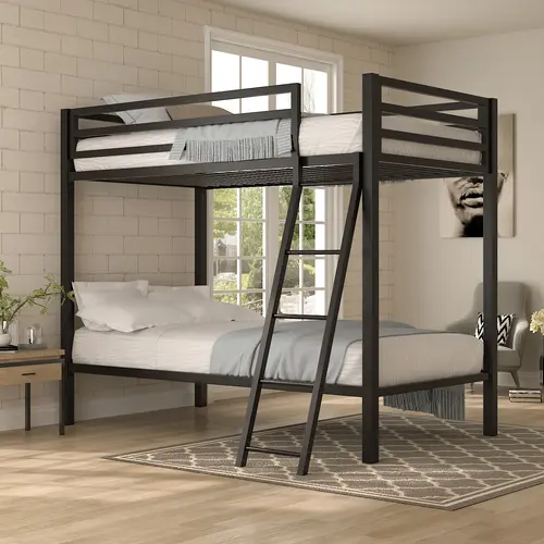MUTICOR Twin Over Twin Metal Bunk Bed with Ladder & Guardrail, 【Frame Only No Mattress】 Space-Saving, Easy for Climbing & Assemble#TikTokShopDealsforYouDays#DealsforYouDays#Summervibes#Summergarden