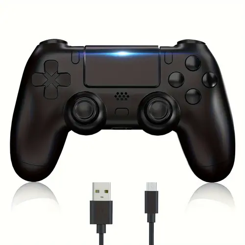 Wireless PS4 Controller Compatible With PS4/Slim/Pro/Windows PC,With 3.5mm Audio Jack, Touch Pad, Six Axis Motion Control, Charging Cable Gaming Items Game Peripherals Tech Accessories Console Gamepad Smartphone