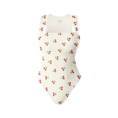 OYV Printed pattern Women's Ribbed Bodysuit-Sexy Square Neck Sleeveless Tank Top Design-Stretchy, Soft Womenswear Underwear Lady Comfort
