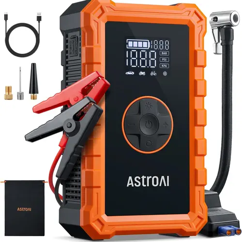 AstroAI S8 Air 7-in-1 Automotive Vehicle Car Battery Jump Starter with 10000mAh Capacity, 150PSI Air Compressor, 12V Charger, Compact Design, Car Accessories & Tools and Gadgets #fathersdaygift