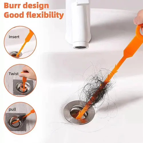 【FaddishDeal】5 Hair Drainage Tools - Flexible ABS Plastic Eco-Friendly Hair Drain Clog Remover for Bathroom Pipes, Kitchen Sink Hoses