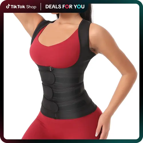 IYDoaMea Women's 3in1 Sauna+Cinch Waist Trainer Belt, Adjustable Slimming Abdominal Shapewear with Compression Comfort, Basic Minimalist Fit (Order 1 Size Up) for Sports & Outdoor Fitness