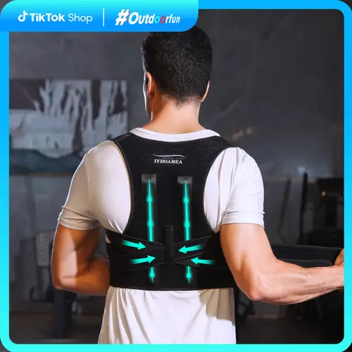 IYDoaMea Unisex Posture Corrector Back Support Belt - X-Shaped Straps, Breathable Comfortable Soft Fabric, Adjustable Slip-On Posture Straightener for Desk Work, Outdoor Use (Order 1 Size Up), Machine Washable Protective Gear