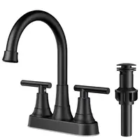 FORIOUS Bathroom Faucet 3-Hole 4-Inch Double Handle, Lead-Free Bathroom Sink Faucet with Pop-Up Drain for Basin, Vanity, Double Handle Bathroom Sink Faucets,home essentials homedecor