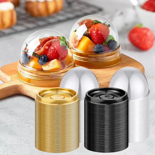 2.76 x 1.77 Inch Mini Cupcake Boxes Containers Clear Plastic Muffins Cheese Pastry Breads Cakes Containers with Dome Lids for Wedding Birthday Party Gifts Supplies Kitchen Gadgets
