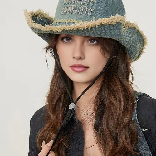 Letter Embroidery Ripped Design Bucket Hat, Casual Outdoor Sun Protection Hat for Women & Men, Fashion Accessories for Daily Wear