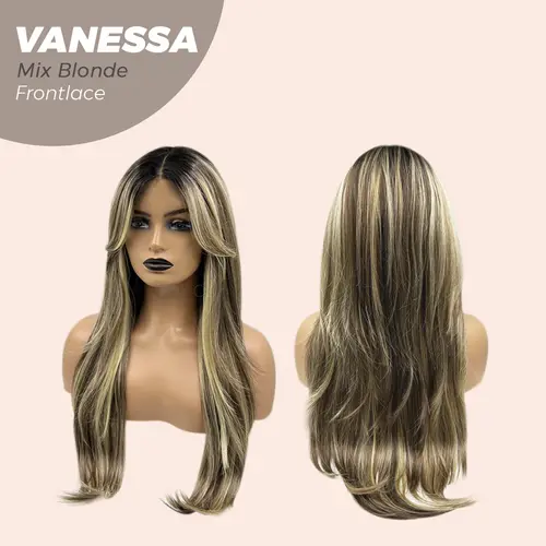 JBEXTENSION 26 Inches Curly Fashion Women Pre-Cut Frontlace Wig VANESSA LACE