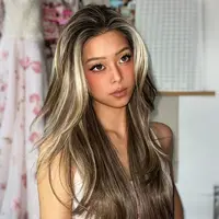 SMILCO Brown And Blonde Highlight Futura 22inch Long Straight 13*6 Free Part Synthetic Lace Front Low Density Pre-plucked Look Wig SM9123B Adjustable Cap for Daily Wear #Summervibes