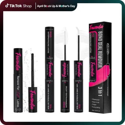 Fowendia Lash Bond and Seal with Glue Remover Kit | Beginner Friendly Makeup DIY Lash Extensions at Home | Waterproof & Long Lasting California Sunset Manga 3IN1 Set for Young Girls dealsforyoudays
