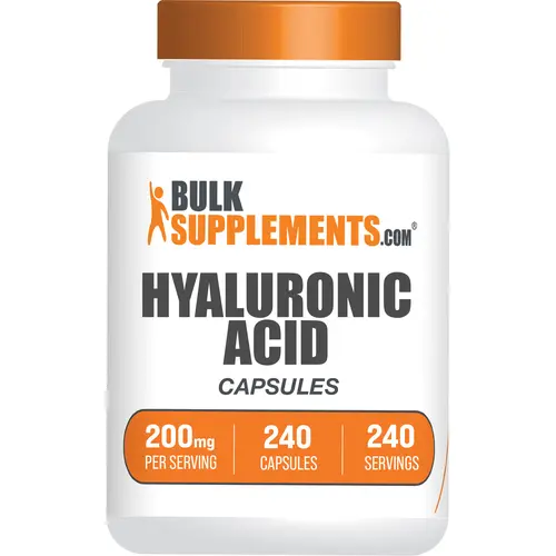 BulkSupplements Unflavored Hyaluronic Acid Edible Nutritional Capsules - Beauty Health & Wellness Supplement - Anti-Aging, Skin Firmness, Wound Healing, Free Radicals Defense - 200mg per Serving, 240 Count, Healthcare, Joint Pain