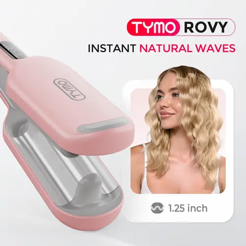 TYMO ROVY - 1.25-Inch Beach Waves Curling Wand, 3-Barrel Ceramic Hair Curler for Women, Adjustable Volumizing, Dual Voltage, Anti-Scald, Easy-to-Use gift Heat Free Styler Hair Styling Tools toolupgrade