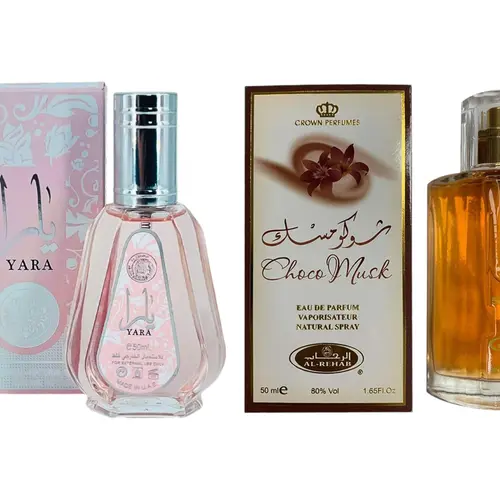 (2pc Bundle Pack) 50ml Yara EDP by Ard Al Zaafaran + 50ml Choco Musk EDP by Al-Rehab