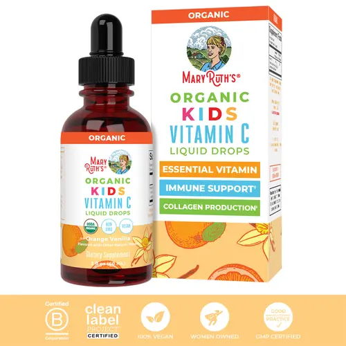 MaryRuth’s Organic Kids Vitamin C Drops - Immune Support Supplement - Overall Health - Acerola Fruit Extract - USDA Organic - Vegan - Non-GMO - 2oz