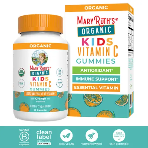 MaryRuth's Organic Kids Vitamin C Gummies - Supplement for Immune Support & Overall Health - Antioxidant - USDA Organic - Vegan - Non-GMO - 60 Servings