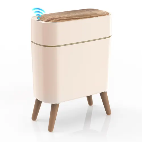 Pukomc Smart induction  Waterproof  trash bins , trash cans for bathroom, trash cans  for Kitchen,for Bathroom,Bedroom.Office Nordic style White Waste Paper Space Saving