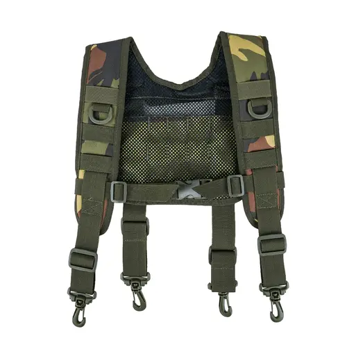 MELO Tactical H-Harness Suspenders for Men - Double Nylon Adjustable Padded Airflow Mesh Gear with 4 Loops, Hook, Duty Belt Support, Mesh Padding Feels Light, Adjustable Straps Adapt to Your Attachments (Battle Belt Not Included), Tactical Accessories, Su