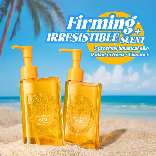 Sttes Body Firmeza Oil，602 perfume fragrance，Dry Skin Bath Massage Moisturizing Oil containing Jojoba Seed Oil and Olive Oil, 5.07 fl oz pump bottle.  Caramel firming mild vegetable oil,back to school