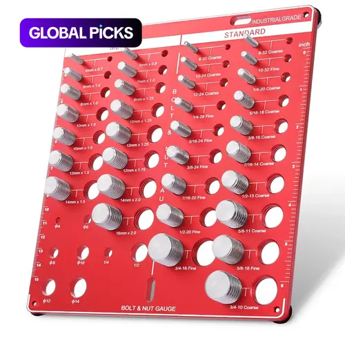 Metric & Standard Thread Checker, 42-Point Thread Checker, Test Gauge Set, Thread Size Identification Board, Hand Measuring Tool for Efficient Home DIY Projects #GLOBAL PICKS