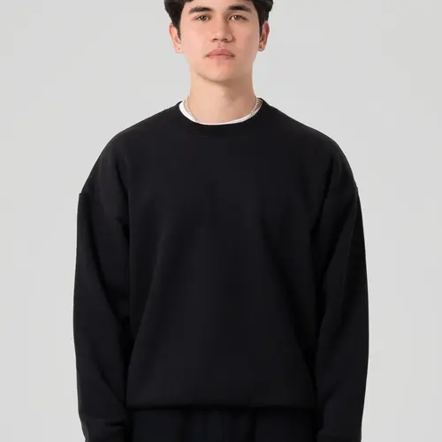 350 GSM 'Black' Fleece Crewneck