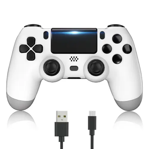 Wireless Gaming Controller for PS4, 6-Axis High Performance, Dual Vibration, Includes USB Charging Cable, Compatible with PS4 Slim/Pro & PC Gaming Accessories, Wireless Gaming Controllers