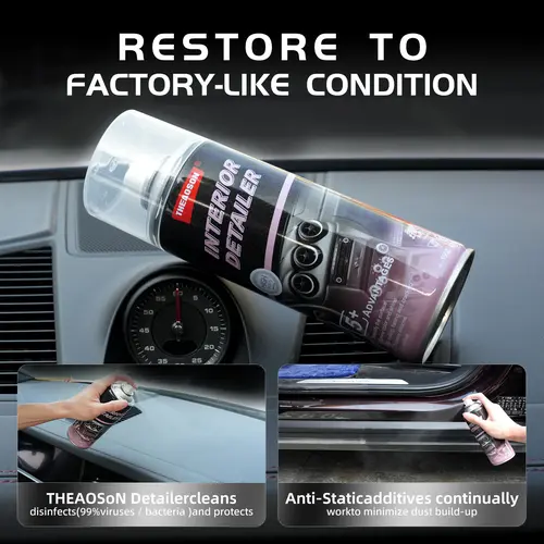 TEKARD Waterless Spray Wax:Plastic,Rubber,Leather Cleaner 15OZ-All-in-One Detailer for Car lnteriors & Exteriors with Hygienic ProtectionSpringtok Exterior Cleaner Protectant Interior Detailer Restorer