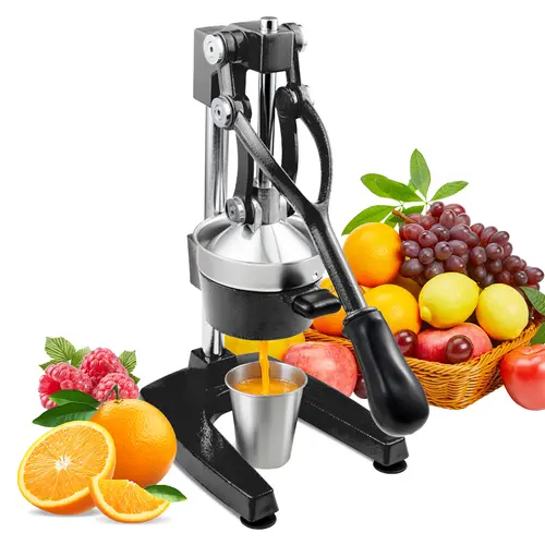 ROVSUN Professional Heavy-Duty Manual Steel Citrus Juice Extractor Machine, Commercial Kitchen Fruit Vegetable Juicer Press with Strainer for Lemon, Orange, Pomegranate
