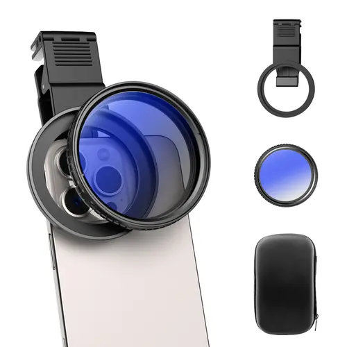 APEXEL 67mm Variable Filter Kit (VND + CPL Filters, Phone Mount, Cold Shoe Adapter) – Durable Optical Lens Phone Accessories for Smartphone, Cellphone, Mobile Devices, DSLRs, Enhances Video Quality
