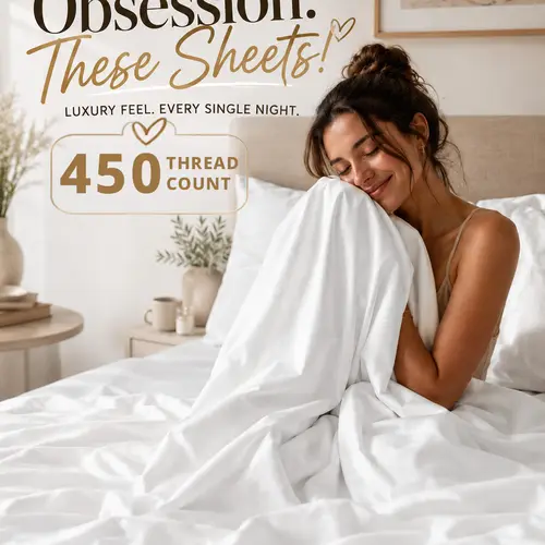 Lane Linen 450 Thread Count 100% Cotton Bed Sheet Set - Soft Comfy Bedding, Cool All Night, Deep Pocket Fit, OEKO-TEX Certified, Machine Washable, Ideal for Twin XL/Split King Beds, Bedroom Gift