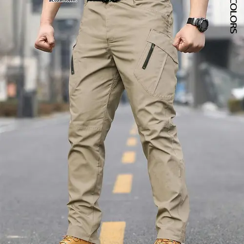 Men's Solid Color Flap Pocket Zipper Fly Cargo Pants without Belt Accessories, Casual Comfy Button Fly Trousers for Daily Wear, Men's Bottoms for All Seasons, Menswear, Plain