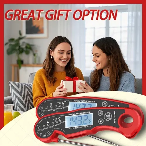 Digital Meat Thermometer - 3s Instant Read, Backlight, Magnetic, Waterproof Plastic Kitchen Grill Tool,Gift Idea for Him
