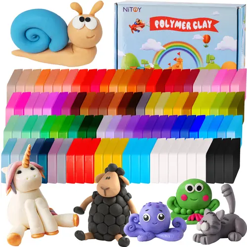 Tomorotec 100PCS Bulk Small Blocks Polymer Clay Value Pack, Starter Kit with Sculpting Tools for Tactile Play, STEM Learning - DIY Air Dry Clay for Kids Above 3 Yrs