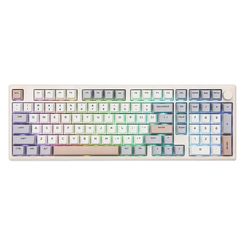 Epomaker Galaxy100 1800 ANSI Layout VIA Gaming Wireless Keyboard with Knob - Aluminum Gasket Keyboard with Cushioning Materials South-Facing RGB Backlight Hot-Swap Tri-Mode USB-C/BT 5.0/2.4GHz keyboards for gaming creamy keyboard Tiktokshopstockup, Pc Gam