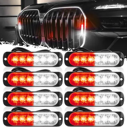 DIBMS LED Signal Strobe Lights - Red and White Flashing Signal Light for Construction and Hazard, Dual Color LED Stroboscopic indicator Lights Led Backlights