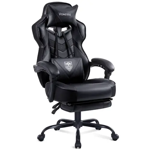 VONESSE Gaming chair with footrest Recliner Adult computer chair with massage chair Adjustable lumbar cushion Large and tall, ergonomic office gaming chair for heavy racing recliners V3028A gamingchairs Reclining summervibes