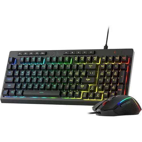 Redragon S141 Gaming Keyboard & Mouse Combo - 98 Keys K515 Wired RGB Membrane Keyboard with 10000 DPI, Ideal for Gaming and Office Work,back to school,back to school shopping