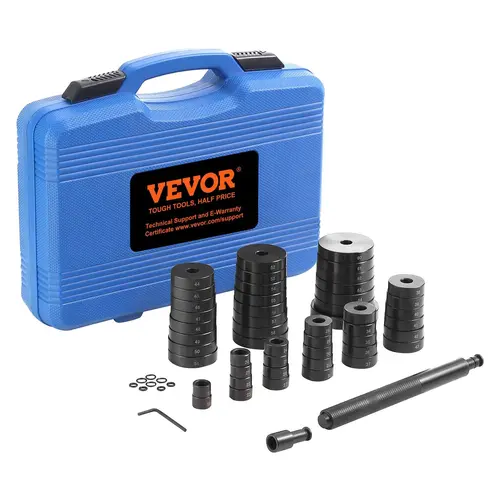 【toolupgrade】VEVOR High-Hardness Bearing Press Repair Tool Kit, 68 PCS 2-In-1 Bushing & Wheel Bearing Race Seal Driver Set with Slide Hammer, Tools and Gadgets for Bikes, Cars, Motorcycles - Storage Case Included