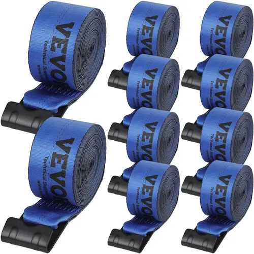 【toolupgrade】VEVOR High Strength Polyester Winch Straps, 4" x 30' Truck Accessories, 6000 lbs Load Capacity, 18000 lbs Breaking Strength, Flat Hook Flatbed Tie Downs, Bed Rails Compatible for Cargo Hauling, Vehicle Towing, Strap, Rain‑Sun Resistant, 30 F