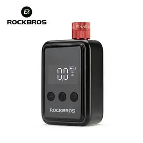 ROCKBROS Compact Portable Bike Pump, 150PSI Auto Shut-Off Inflator with Universal Valve (Presta & Schrader), Easy-Carry Smart Air Pump for Bicycles, Balls, Inflation, Pump Accessories