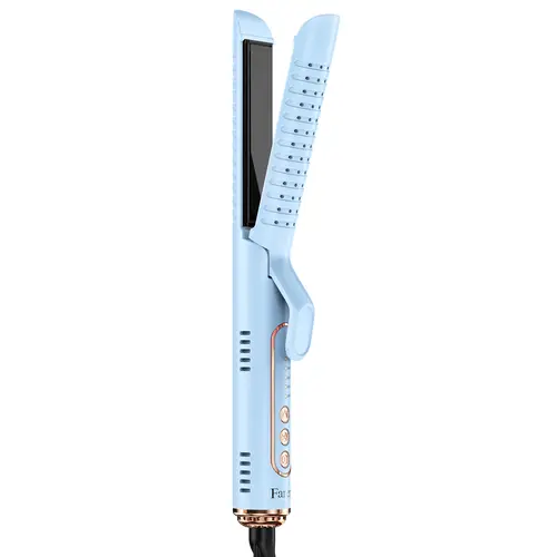 Farery 2-in-1 Air Curling Hair Iron - Straightening Iron, Volumizing Heated Round Styler, Airflow Straightener with Gentle Soft Air for Effortless Long-Lasting Results, Upgraded Long Barrel