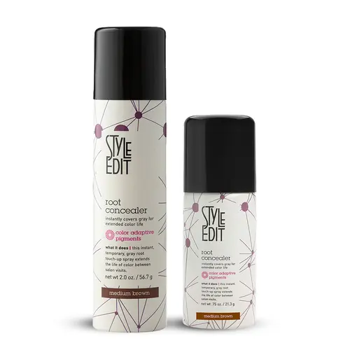 Style Edit Full Size and Travel Size Root Concealer Sprays | – Instant Gray Root Concealer for Hairline, Temples, and Part – Lightweight, No-Residue Root Coverage – Made in the USA - Salon Quality temporary hair dye