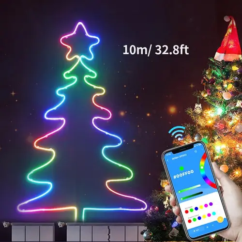 10M/32.8ft LED Neon Light Strip, RGB Color Changing LED Light Strip with APP Control, USB Powered Smart LED Ambient Light for Bedroom, Living Room, Party, Festival, LED Strip Lights