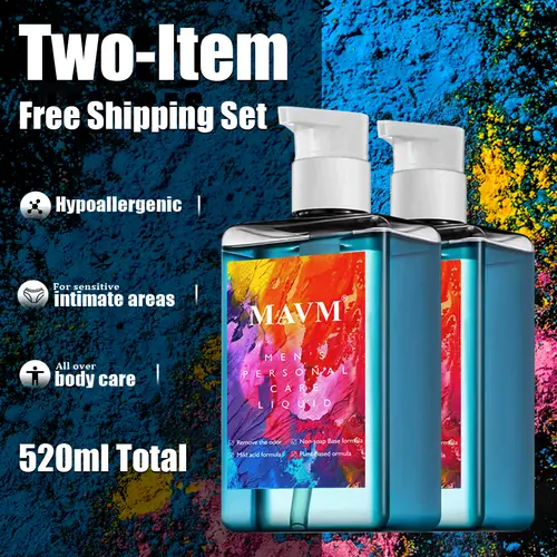 MAVM Vegan Natural Shower Gel for Men's Body Care, pH Balanced, Fragrance-Free, Gentle, Sensitive Skin-Safe, Cleansing, Less Irritating, Refreshing, Odor Control for Adults（e）