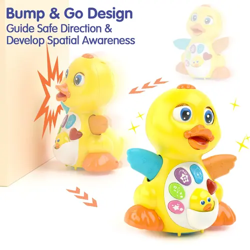 HOLA Multifunction Crawling Duck Musical Toys, Interactive Tummy Time Baby Toy with Music Lights and Motor Activities one Year Old Toys, Infant Toddler Toys Festival Stockingstuffers for Babies Light Music Sensory
