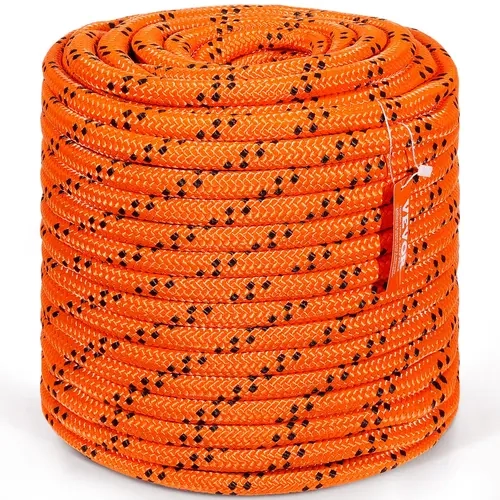 【toolupgrade】VEVOR Heavy Duty Double Braided Polyester Climbing Rope, 3/4 in x 220 ft 24 Strands (10% Length Increase), 20000 LBS Strength, 3833 LBS Working Load, Heat-Fused Cutting, Ropes Cords & Webbing for Arborist Rigging, Rescue, Outdoor Use