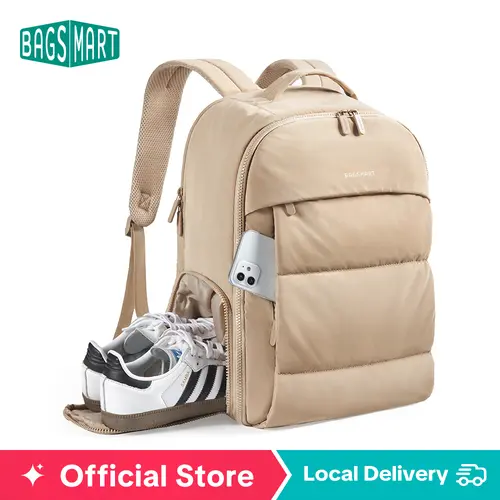 BAGSMART Carry On Backpack with Shoe Compartment 30L Travel Backpack Airline Approved Water Resistant Gym Bag for Women Fits 15.6 Laptop with PVC Pockets & Transparent Compartments DealsForYouDays tiktokshopbacktoschool